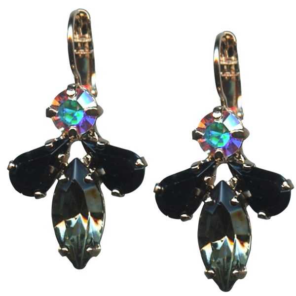 Mariana Earrings Fab Jet, Black Diamond & AB Austrian Crystals Adeline Odyssey Coll.