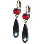 Mariana Earrings Fashionable Denim Blue & Light Siam Austrian Crystals Gaea Odyssey Coll.