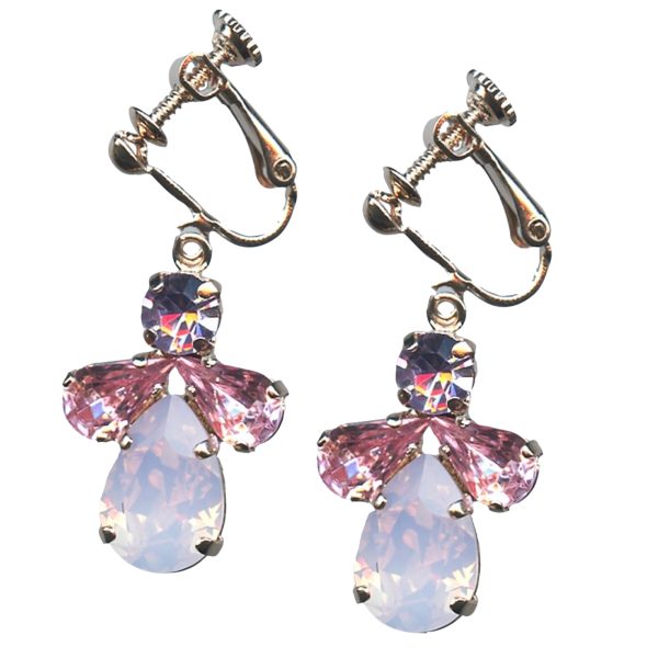 Mariana Earrings Adorable Rose Opal, Lt Rose & Lt Amethyst Austrian Crystals Pina Colada Cocktail Hour Coll.