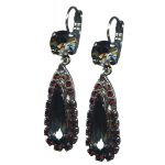 Mariana Earrings Soulful Dangling Silver Night & Burgundy Austrian Crystals My Treasures Coll. - Image 2