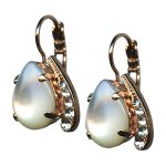 Mariana Earrings Timeless White Shell Mineral & Clear Austrian Crystals My Treasures Coll. - Image 2