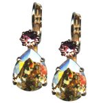 Mariana Earrings Shimmering Golden Shadow & Indian Pink Austrian Crystals Rhapsode Odyssey Coll. - Image 2
