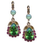 Mariana Earrings Charming Chrysolite Opal, Fuchsia, Fern Green & Topaz Austrian Crystals Blue Suede Shoes Nostalgia Coll. - Image 3