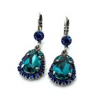 Earrings By Mariana Drop Elegant Blue Zircon and Sapphire Swarovski Crystals - Image 4
