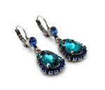 Earrings By Mariana Drop Elegant Blue Zircon and Sapphire Swarovski Crystals - Image 2