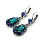 Earrings By Mariana Drop Elegant Blue Zircon and Sapphire Swarovski Crystals