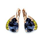 Earrings By Mariana Woman Timeless Tanzanite and Citrine Swarovski Crystals