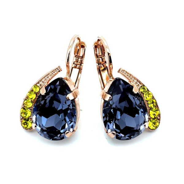 Earrings By Mariana Woman Timeless Tanzanite and Citrine Swarovski Crystals