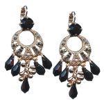 Mariana Earrings Soulful Jet, Black Diamond & Vintage Rose Austrian Crystals Black Velvet Songbook Coll. - Image 2