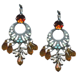 Mariana Earrings Boho Chic Chocolate Brown, Pacific Opal, Turq & Aquamarine Austrian Crystals Daphne East Meets West Coll. - Image 2