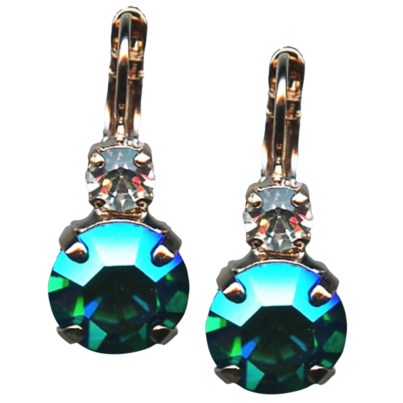 E-1037-229AB0-RG6(1) Mariana Earrings Gorgeous Blue Zircon AB & Clear Austrian Crystals My Treasures Coll. - Image 1