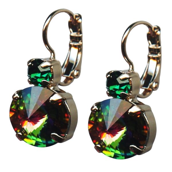 Mariana Earrings Alluring Vitrail Medium & Emerald Austrian Crystals My Treasures Coll.