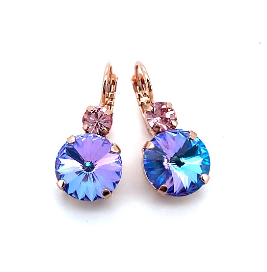 Mariana Earrings Colorful Vitrail Light & Light Rose Austrian Crystals My Treasures Coll.