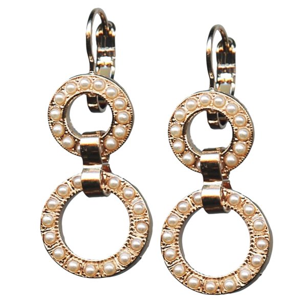 Mariana Earrings Timeless Two Tier Hole Pearl Mineral Austrian Crystals My Treasures Coll.