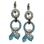 Earrings By Mariana Woman Two-Hole Tier Charms Blue Opal Swarovski Crystals