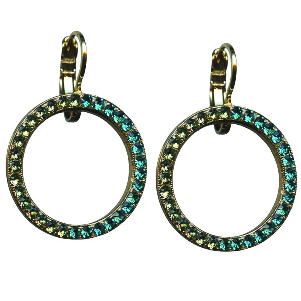 Mariana Earrings Fab Hole Encrusted Peridot & Blue Zircon Austrian Crystals Congo Africa Coll.