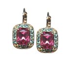 Mariana Earrings Precious Rose, Aquamarine & Jonquil Austrian Crystals Margarita Cocktail Hour Coll.