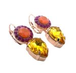 Mariana Earrings Sassy Sun, Orange Opal & Fuchsia Austrian Crystals Lady Marmalade Songbook Coll. - Image 3
