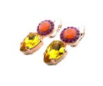 Mariana Earrings Sassy Sun, Orange Opal & Fuchsia Austrian Crystals Lady Marmalade Songbook Coll. - Image 2