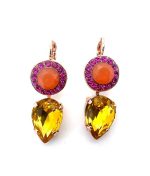 Mariana Earrings Sassy Sun, Orange Opal & Fuchsia Austrian Crystals Lady Marmalade Songbook Coll.
