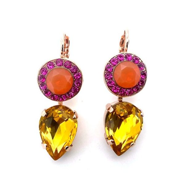 Mariana Earrings Sassy Sun, Orange Opal & Fuchsia Austrian Crystals Lady Marmalade Songbook Coll.