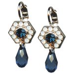 Mariana Earrings Exquisite Montana Blue & White Opal Austrian Crystals Mood Indigo Songbook Coll. - Image 3