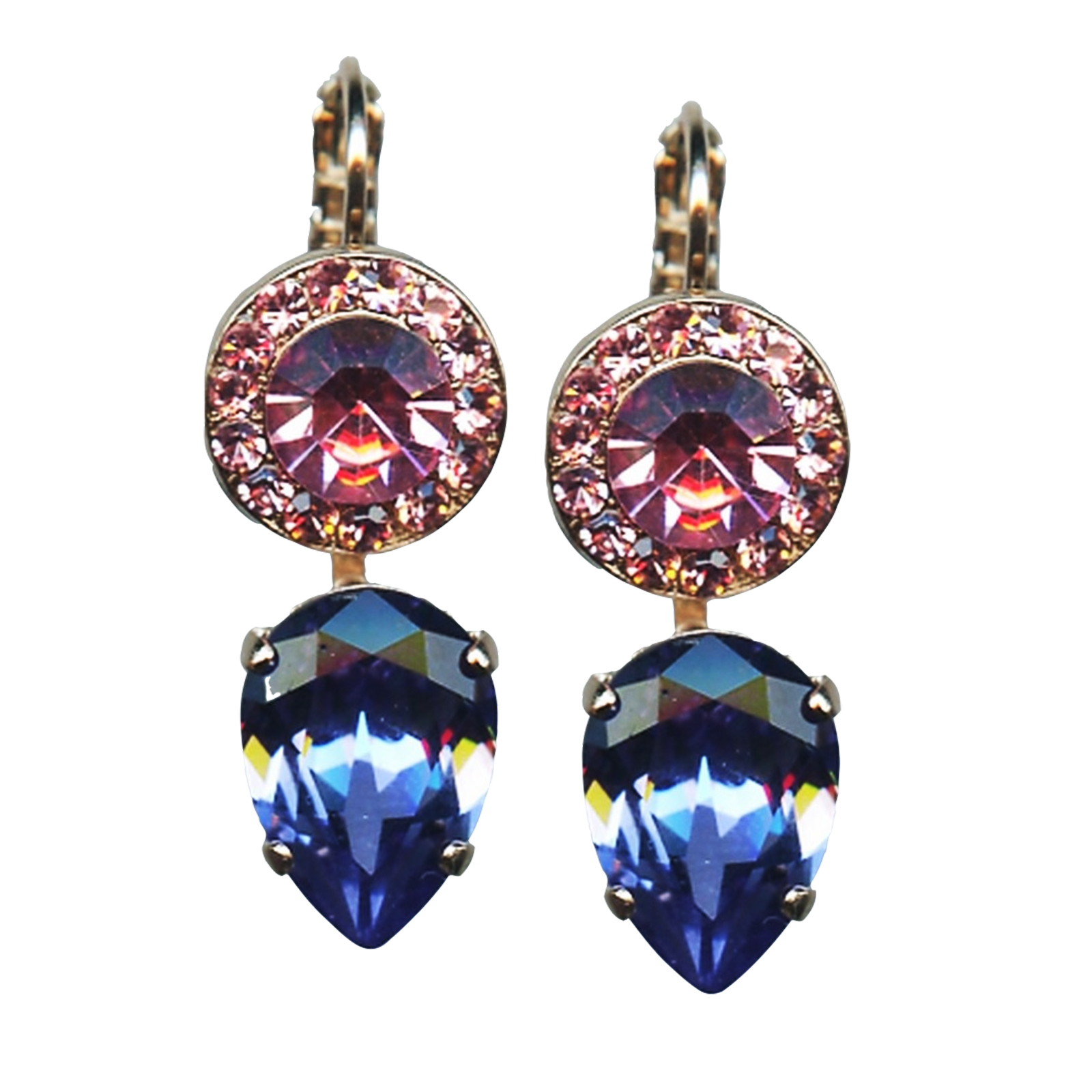 E-1040-223539-RG6(1) Mariana Earrings Elegant Lt Rose & Tanzanite Austrian Crystals My Treasures Coll. - Image 1