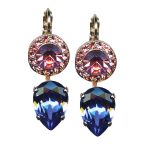 Mariana Earrings Elegant Lt Rose & Tanzanite Austrian Crystals My Treasures Coll. - Image 2