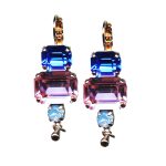 Mariana Earrings Exquisite Capri Blue, Lt Rose & Air Blue Opal Austrian Crystals Kiss From A Rose Songbook Coll. - Image 3
