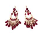 Earrings By Mariana Woman Boho Gypsy Ruby and Siam Swarovski Crystals
