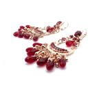 Earrings By Mariana Woman Boho Gypsy Ruby and Siam Swarovski Crystals - Image 2