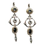 Mariana Earrings Elegant Morion, Jet, Clear & Golden Shadow Austrian Crystals Adeline Odyssey Coll.