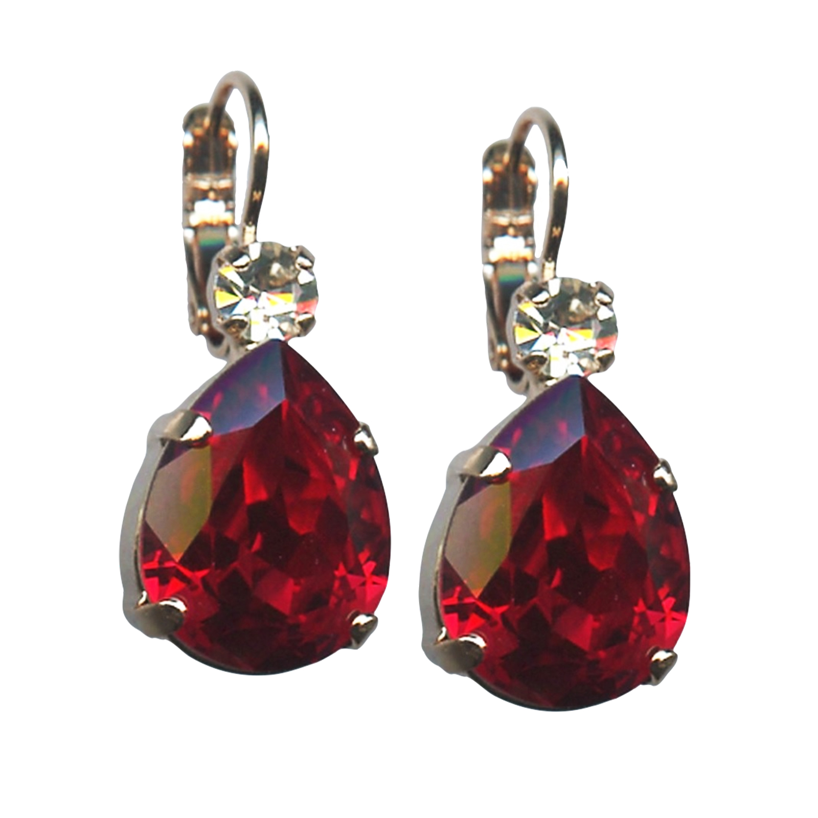 E-1044-3-208-4-RG6(1) Mariana Earrings Sophisticated Siam & Clear Austrian Crystals My Treasures Coll. - Image 1