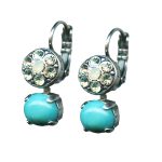 Mariana Earrings Adorable Turquoise Mineral, Peridot & Chrysolite Opal Austrian Crystals Mojito Cocktail Hour Coll. - Image 2