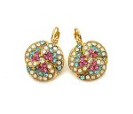 Mariana Earrings Margarita Cocktail Hour Coll. Luxurious White Opal, Rose, Aquamarine & Topaz Austrian Crystals