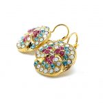 Mariana Earrings Margarita Cocktail Hour Coll. Luxurious White Opal, Rose, Aquamarine & Topaz Austrian Crystals - Image 2