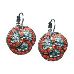 Mariana Earrings Glamorous Orange Opal, Lt Turquoise & Sun Austrian Crystals Serengeti Africa Coll.