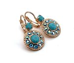 Earrings By Mariana Woman Glitzy AB and Turquoise Swarovski Crystals - Image 3