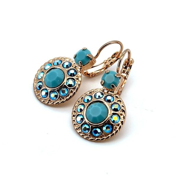 Earrings By Mariana Woman Glitzy AB and Turquoise Swarovski Crystals