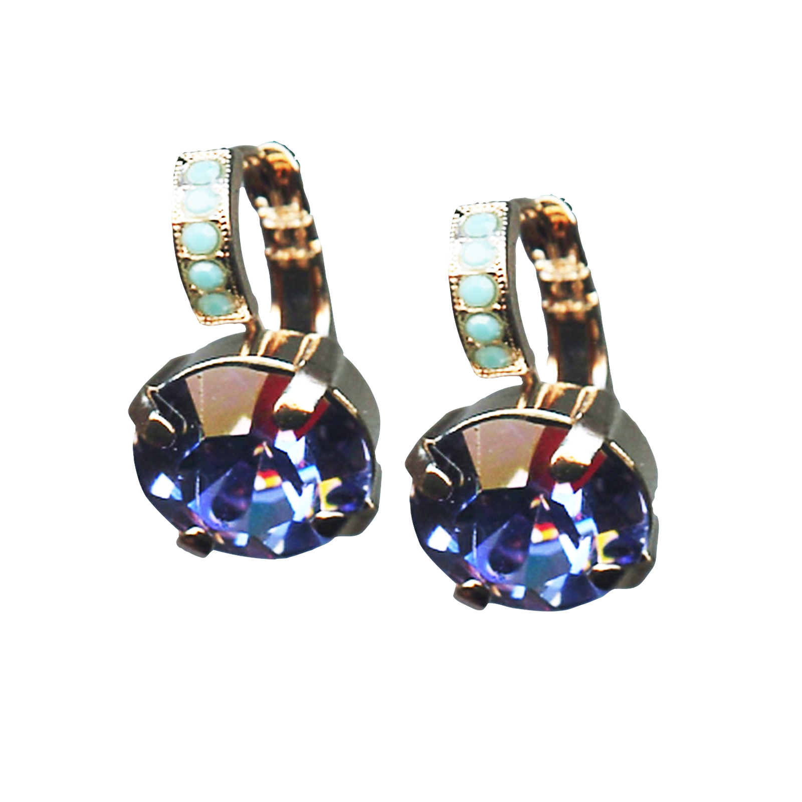 E-1056-267539-RG6(1) Mariana Earrings Charming Tanzanite & Turquoise Austrian Crystals My Treasures Coll. - Image 1