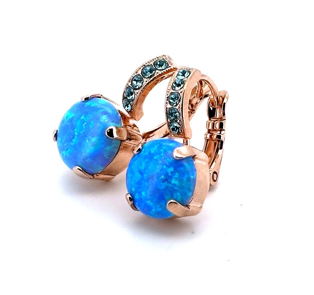 E-1062-1SO-263M52-RG6 (1) Earrings By Mariana Opal Blue Mineral and Turquoise Swarovski Crystals - Image 1
