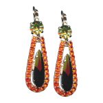 Mariana Earrings Fashionable Peridot, Hyacinth & Jet Austrian Crystals St Barts Caribbean Life Coll. - Image 2