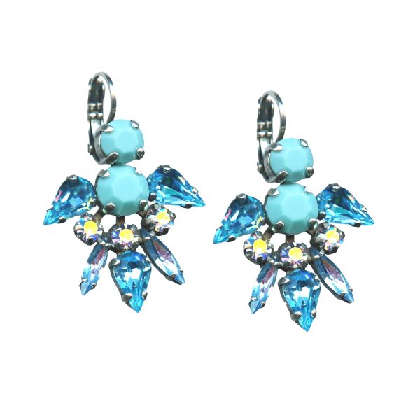 Mariana Earrings Classy Turquoise, Aquamarine & AB Austrian Crystals Bliss Nirvana Coll.