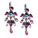 Mariana Earrings Chandelier in Pinks, Lt Amethyst, Peach & Blue Zircon Austrian Crystals Sorbet Sweet Summer Coll. - Image 3