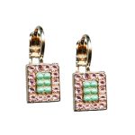 Mariana Earrings Lovely Light Rose & Green Austrian Crystals Orchid Silk Road Coll. - Image 2