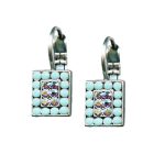 Mariana Earrings Shimmering AB & Turquoise Austrian Crystals Rising Sun Icons Coll.