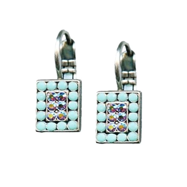 Mariana Earrings Shimmering AB & Turquoise Austrian Crystals Rising Sun Icons Coll.