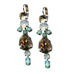 Mariana Earrings Elegant Smoked Topaz, Pacific Opal & White Opal Austrian Crystals Seaside Day Nirvana Coll.