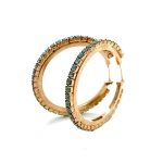 Mariana Earrings Hoop Beaded Pacific Opal Austrian Crystals My Treasures Coll.