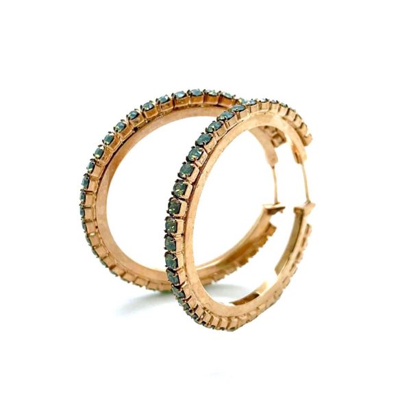 Mariana Earrings Hoop Beaded Pacific Opal Austrian Crystals My Treasures Coll.